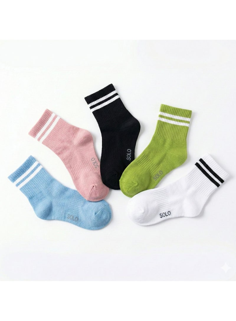 سولو باك يحتوي علي 5 قطع شراب مخطط قطن الوان بناتي - Image 4